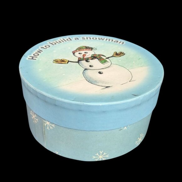 Mini "How To Build A Snowman" Plate Set Of 4 With Gift Box Adorable Winter Decor - Picture 2 of 7